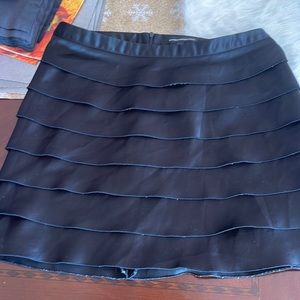 Express design studio size 4 black mini scalloped skirt satin